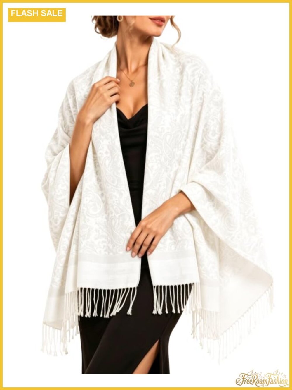 Paisley Pashmina Shawl Wrap Scarf Lightweight Soft Bohemian Fringe